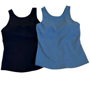 32 degree Cool Black Sleeveless Ribbed Knit Tank Top BUNDLE Blue and Black Sz M